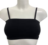 Nu-in Ladies Black Seamless Bandeau Bra 10 Small Stretch Crop Top no padding