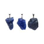 Sodalite Rough Gemstone Pendant 3pc