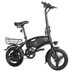 Vélo Électrique Pliant Laifook Dolphin, Moteur 250 W, Batterie 36 V 7,8 Ah, Pneu 14 Pouces, Vitesse Maximale 25 Km/H, Autonomie 40 Km, Freins À Disque, Écran Lcd – Noir