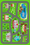 Mani Textile Tapis Circuit de Voiture Village Vert 100x160cm