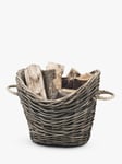 Ivyline Natural Wicker Oval Log Basket