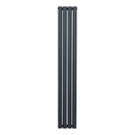 Radiateur à Colonne Ovale 1600mm x 240mm, Chauffage Moderne Vertical à Tube Ovale en Acier au Carbone Gris Anthracite Mat, Cuisine Salon Salle de Bain [Brosse, Attaches Murales & Supports INCLUS]