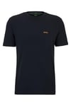 BOSS Mens Tee Stretch-Cotton Regular-fit T-Shirt with Contrast Logo