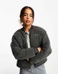 Columbia Womens Puffect sherpa bomber jacket in black - Size X-Small