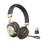 Earbay Wireless Headset, Headphones with Microphone Noise Canceling & 45H Work Time, V5.3 Bluetooth Headset with Mic Mute & USB Dongle for PC Computer Phone Office Call Teams Zoom Meetings Work