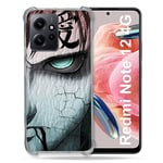 Cokitec Coque Renforcée en Verre Trempé pour Xiaomi Redmi Note 12 4G Manga Naruto Gaara