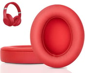 Link Dream Beats Studio 3 Coussinets d'oreille de Rechange, Oreillettes de Remplacement pour Beats Studio 3 et Studio 2, Coussinet Cache-Oreilles en Supression de Bruit Mousse à Mémoire (Rouge)