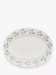 Sophie Conran for Portmeirion Mistletoe Porcelain Oval Serving Platter, 37cm, White/Green