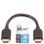 Cable Hdmi Court, 20Cm - 4K, Arc, Ultra Hd, Ethernet, High Speed - Noir, Pour Tv, Macbook, Pc, Ps5 0,2M[CAB131809]