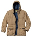 ATLAS FOR MEN - Parka Homme Hiver Chaud Imperméable - Parka Doudoune à Capuche - Parka Taupe Multipoche - Disponible en Grandes Tailles