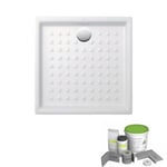 Pack receveur de douche 90 x 90 VILLEROY ET BOCH O Novo carré blanc + Kit d'étanchéité WEDI