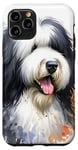 iPhone 11 Pro Old English Sheepdog Dog Watercolor Artwork Case