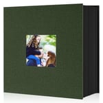 Lanpn Album Photo 10x15 1000 Pochette, Grand Geant Format Lin Tissu Album pour Horizontal Vertical Photos Vert