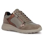 Geox Femme D Alleniee B Basket, Taupe foncé, 35 EU