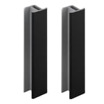 2x Jonction de plinthe 150mm finition noir brillant Cuisine Raccord Connecteur Pied de meuble Profil PVC Plastique