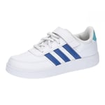 adidas Breaknet Lifestyle Court Elastic Lace and Top Strap Shoes Chaussures de Tennis, FTWR White/Team Royal Blue/Light Aqua, 38 2/3 EU