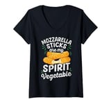 Womens Mozzarella Stick Cheese Design for a Mozzarella stick fan V-Neck T-Shirt