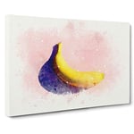 Big Box Art The Banana in Abstract Canvas Wall Art Framed Picture Print, 30 x 20 Inch (76 x 50 cm), Pink, Yellow, Blue, Plum