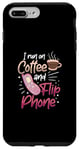 Coque pour iPhone 7 Plus/8 Plus Coffee Addict Latte Lovers 90S Téléphone portable vintage à clapet