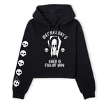 The Addams Family Wednesday's Child Is Full Of Woe Women's Cropped Hoodie - Black - XS