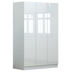 3 Door Triple Wardrobe Modern Bedroom Scandinavian Furniture Narvik Gloss White