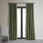 HPD Half Price Drapes Rideau occultant Thermique en Velours pour Chambre à Coucher et Salon (1 Panneau), 127 x 243 cm, Vert Chasseur