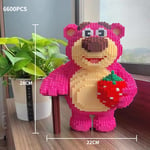 30CM Extra Large Strawberry Bear Block Assembly Toy Small Particle Lotso Girl St