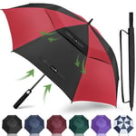 ZOMAKE Grand Parapluie Golf Homme Femme,94CM Parapluie Solide Résistant,Parapluie anti Tempete et Résistant pour 1 à 3 Personne(Noir/Rouge)