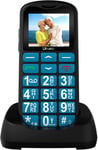 Téléphone Portable Senior Débloqué 1.8"" LCD Écran avec Grandes Touches|Haut Volume |Bouton SOS |FM| Lampe Torche et Station de Charge,Telephone pour Personne Agées( Blau)