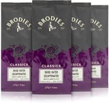 Brodies Classics Artisan Ground Coffee - Swiss Water Decaffeinated 100 Percent Arabica (4 Pack of 227 g) smooth, sweet and juicy, medium Strength, standard Grind, Hand roasted