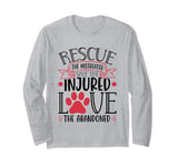 Rescue Save Love, Animal Rescue Dog Cat Lovers Long Sleeve T-Shirt