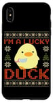 iPhone XS Max Funny Duck with Knife Meme - I'm a Lucky Duck Ugly Christmas Case