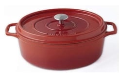 Cocotte ovale fonte émaillé rouge rubis 35 cm 8.5 litres INVICTA