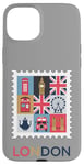 iPhone 15 Plus London Stamp with Iconic Landmarks - London Souvenir Case