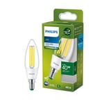 Ampoule LED flamme E14 485lm=40W blanc froid Philips ⌀3,5 cm transparent