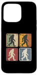 Coque pour iPhone 15 Pro Max Vintage Bigfoot Silhouette Style 4 fonds Drôle Bigfoot