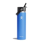 Hydro Flask - Water Bottle 709 ml (24 oz) - Vacuum Insulated Stainless Steel Water Bottle with Flex Straw Cap - BPA-Free - Wide Mouth - Cascade