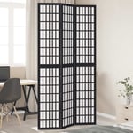 Room Divider 3 Panels Black Solid Wood Paulownia vidaXL