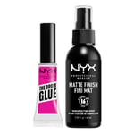 NYX Professional Makeup Glue Fixatrice à Sourcils The Brow Glue, Look Soyeux, Transparent & Spray Fixateur, Tenue Longue Durée, Fini Mat, 60 mL