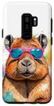 Coque pour Galaxy S9+ Capybara Lunettes Soleil Capy Coloré Animaux Motif Imprimé