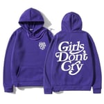 (Purppura-XL）Syksyn talvi hip hop miesten collegepaidat Fleece Ylisuuri huppari Teen Couple Vaatetakki