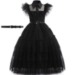 Girls Wednesday Dress - Addams Family Halloween Costume for Kids' Cosplay