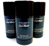 3x Davidoff Cool Water Deodorant stick for men 75ml, Mens Roll on, Coolwater