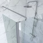 Pack paroi de douche a l'italienne - 120x200cm VERRE TRANSPARENT 6mm + Barre de fixation recoupable