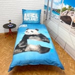 Panda Animal Planet Set Draps Lit Simple, copripiumino 160x200 Coton