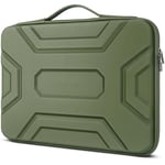 DOMISO 17 pouces Housse pour ordinateur portable avec poignée Etui de protection EVA étanche antichoc pour 17.3" HP Dell Asus Lenovo Laptop, Vert