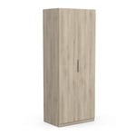 Demeyere Kronberg Oak Armoire avec Penderie 2 Portes 1 Niche Moderne – Coloris Chêne Kronberg-79, Bois d'ingénierie, Gris, 79,4 x 51,1 x 203 cm