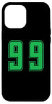 Coque pour iPhone 14 Plus Vert Numéro 99 Équipe Junior Sports Uniforme Numéroté