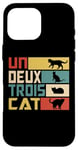 Coque pour iPhone 16 Pro Max Un Deux Trois Cat - Jeu de mots français amusant, chat amusant