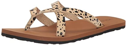 Volcom Women's Stone 2 Step Sandal Flip-Flop, Leopard, 3 UK